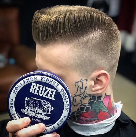 Blunt Blonde – Flat Top with High Fade Men Hairstyle