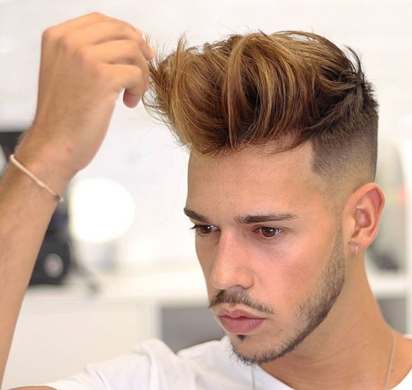 Low Fade with Medium Fringe Men Hairstyle