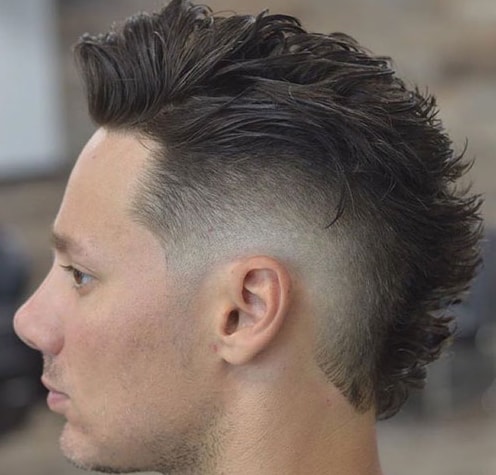 Modern Faux Hawk with Low Burst Fade Men Hairstyle