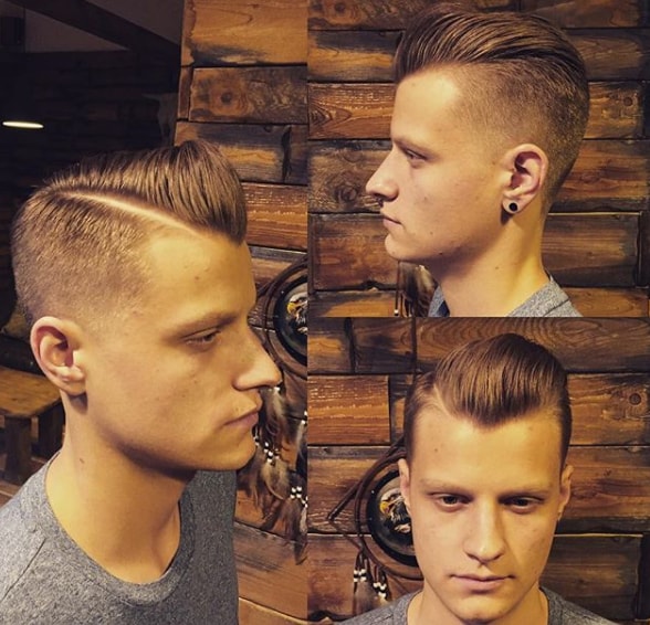 Side Part Pompadour Men Hairstyle