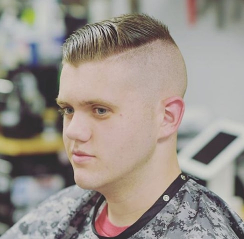 Comb Over Fade Haircut with High Fade