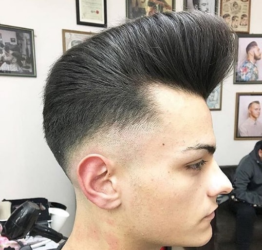High Pompadour With Low Fade