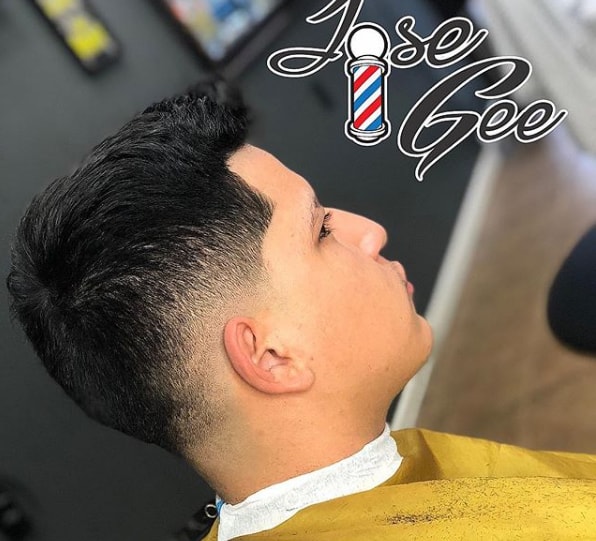 Side Swept Hair With Low Fade