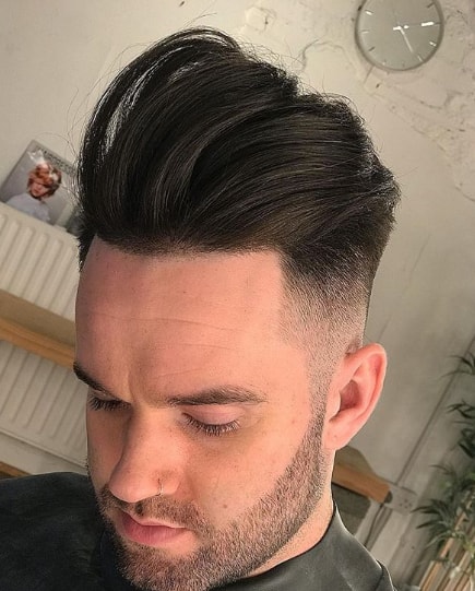 Comb Over with Mid Fade Medium Length Hairs
