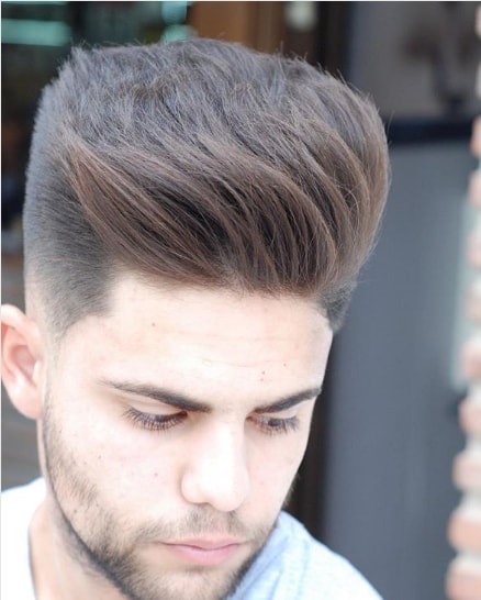 Brushed Up with Mid Fade Men Hairstyle