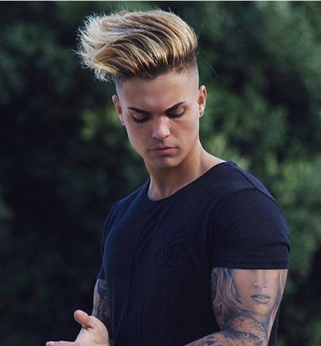 Shaved Sides with Long Side Parted Hairs