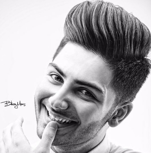 Side Parted Brushed Up Men Hairstyle