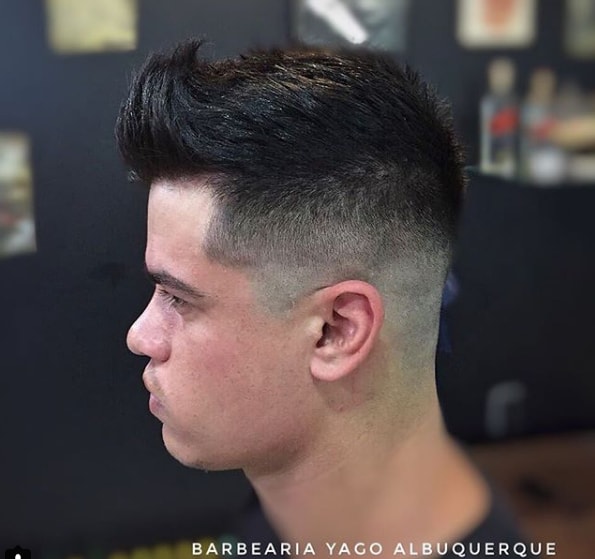  Spiky Forward Swept Hair With Low Fade
