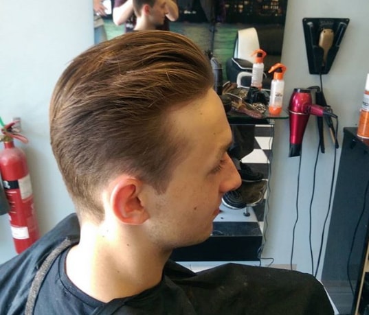 Slicked Back Hair With Low Fade