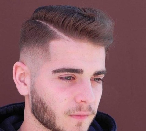 Side Swept With Hard Parted Fade Hairstyle for Men
