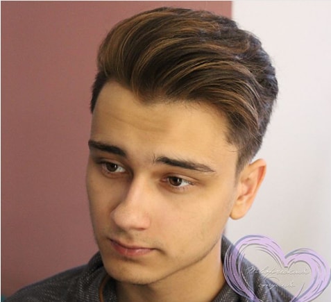 Side Swept Locks With Beautiful Fade Men Hairstyle