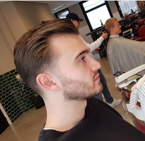 Side Swept With A Disconnected Beard