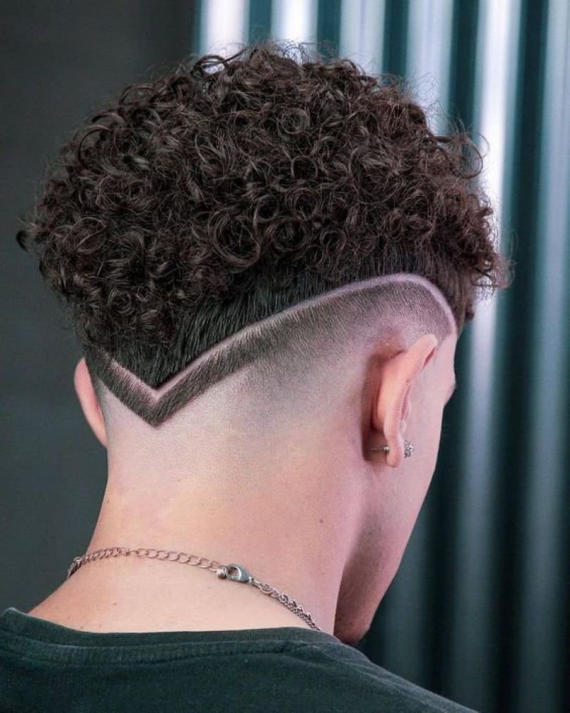 Drop Fade Haircut with Tight Curls
